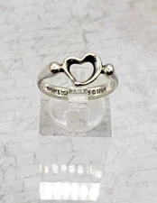 Authentic Tiffany & Co Elsa Peretti 925 Sterling Silver Open Heart Ring Sz 5.75