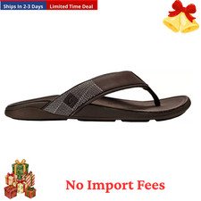 OluKai Men's Tuahine Sandals, Dark Wood