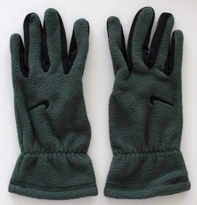 Nike Fleece Gloves Women's Medium Touch Screen Vintage Green/Black