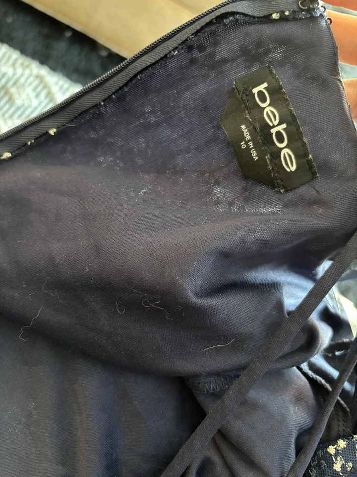 Mini Vestido De Colección Bebe Para Mujer Transparente con Tirantes Talla 10 Y2K Hada Lentejuelas Azul Coqueta Foto 4 de 4