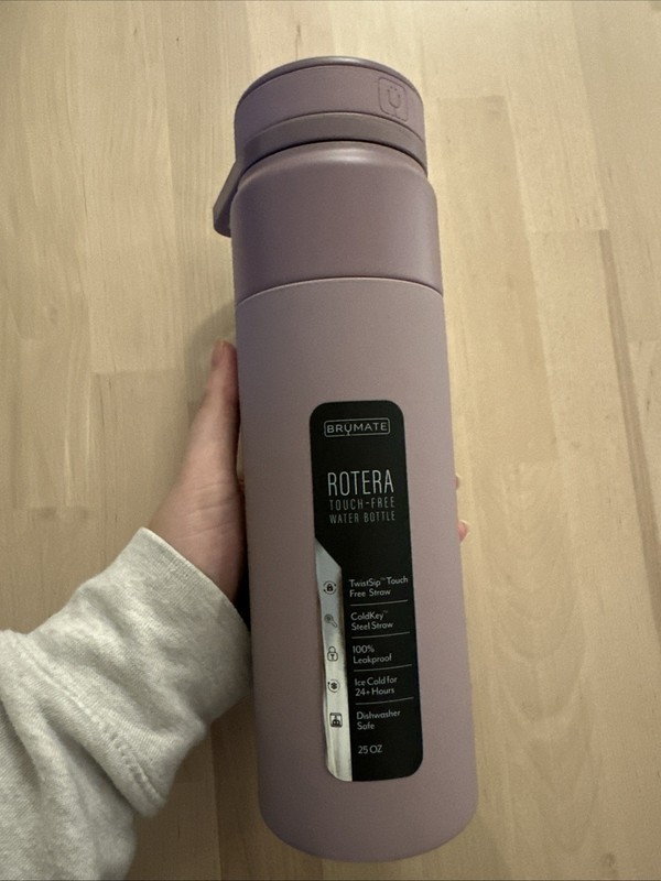 NEW Brumate Rotera 25oz Touch-Free Leakproof Water Bottle Lilac Dusk