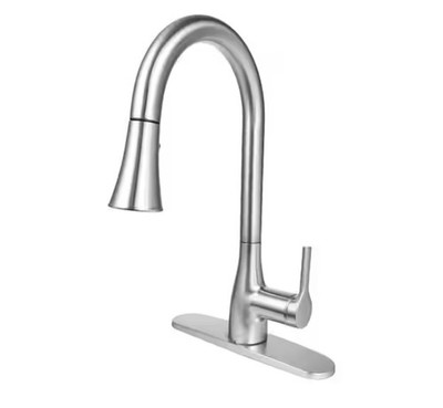 FLOW FLOWClassic-BN Classic Series Single-Handle Standard Kitchen Faucet in Brus