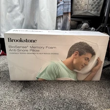 Brookstone BioSense Memory Foam Anti-Snore Pillow Standard New