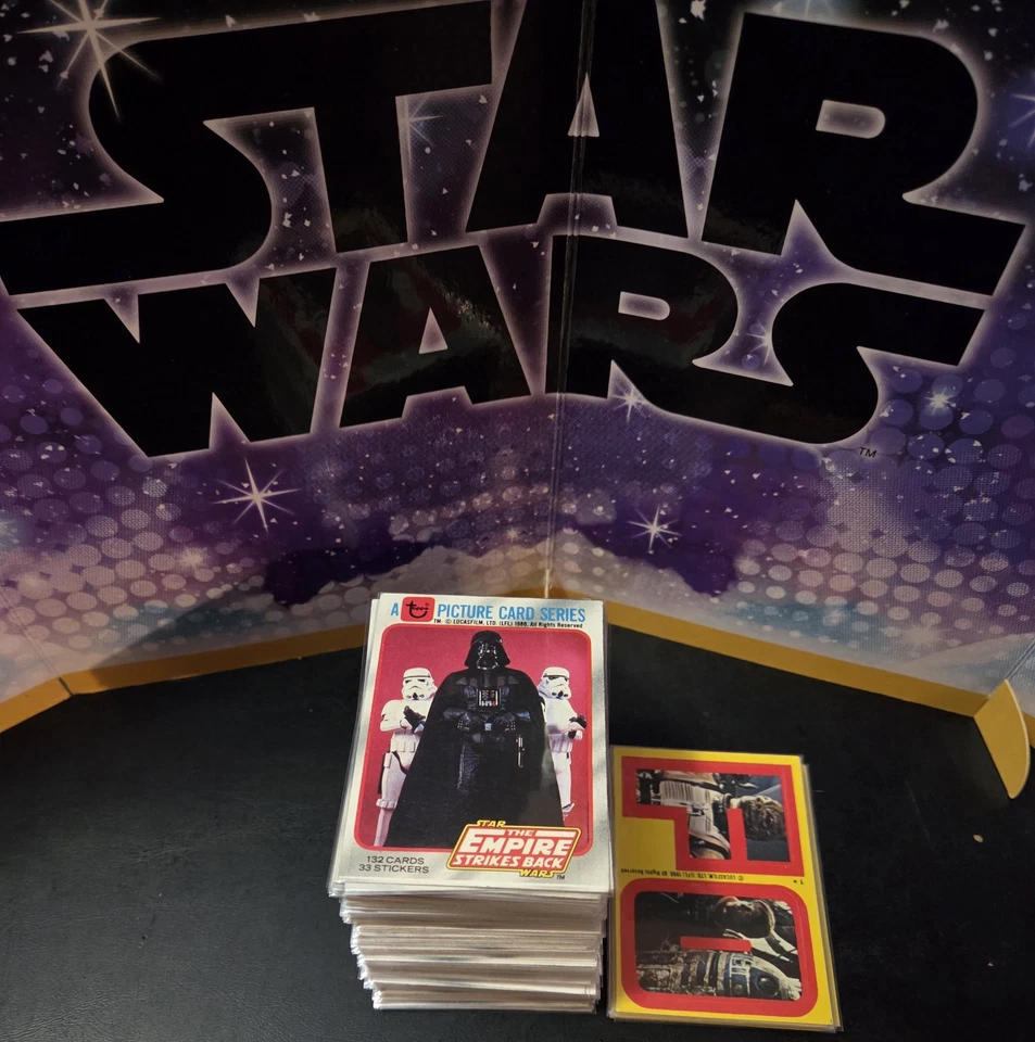 🔥1980 年星球大战:帝国条纹背面系列 1 (155 PC) 交易卡/贴纸套装 — 第 2/4 张图片