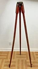 Vintage WOOD TRIPOD rustic decor transit light stand survey industrial RED early