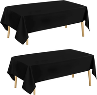 Hiasan Tischdecke Outdoor Wetterfest Abwaschbar, 2 StüCk Schwarz 130X160Cm