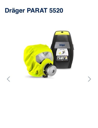 NUEVO campana de escape máscara Dräger Parat 5520 protección respiratoria bomberos MHD 2031 new - Imagen 3 de 3