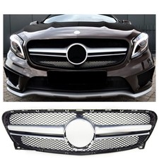 ? Kühlergrill Sportgril für Mercedes GLA W156 X156 AMG 45 OPTIK MATT SILBER NEU? ? Kühlergrill Sportgril für Mercedes GLA W156 X156 AMG 45 OPTIK MATT SILBER NEU?