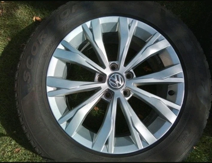 4 x  VW Original Aluminiumfelgen 17 Zoll mit M+S Bereifung  ca 4-5mm Profiltiefe - Bild 2 von 4