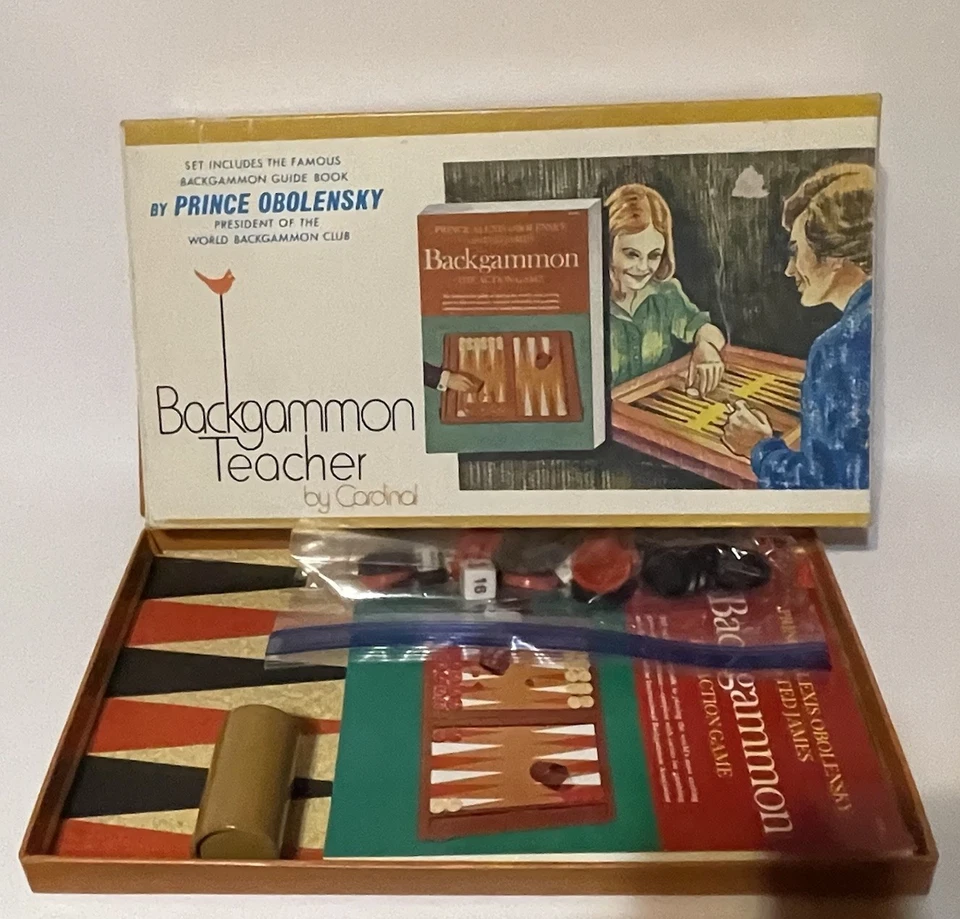 Vintage Backgammon Teacher Game by Cardinal No. 131 Prince Obolensky Book *Read - Image 2 of 3