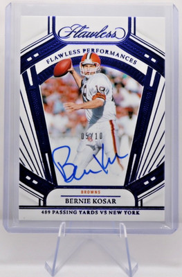 2024 Flawless Bernie Kosar Flawless Performances Autographs Sapphire #'d 05/10