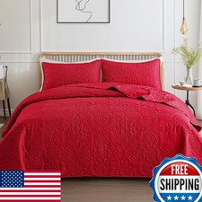 Whale Flotilla Soft Queen Quilt Bedding Set for All Seasons, Vintage Damask Ultr