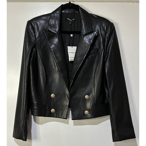 Generation Love Penn Vegan Leather Blazer Sz XL NWT Tailored Cropped Silhouette - Picture 2 of 12