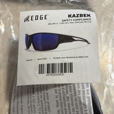 Edge Eyewear TSKAP218 Kazbek Okulary ochronne Czarna ramka z niebieskim lustrzanym obiektywem