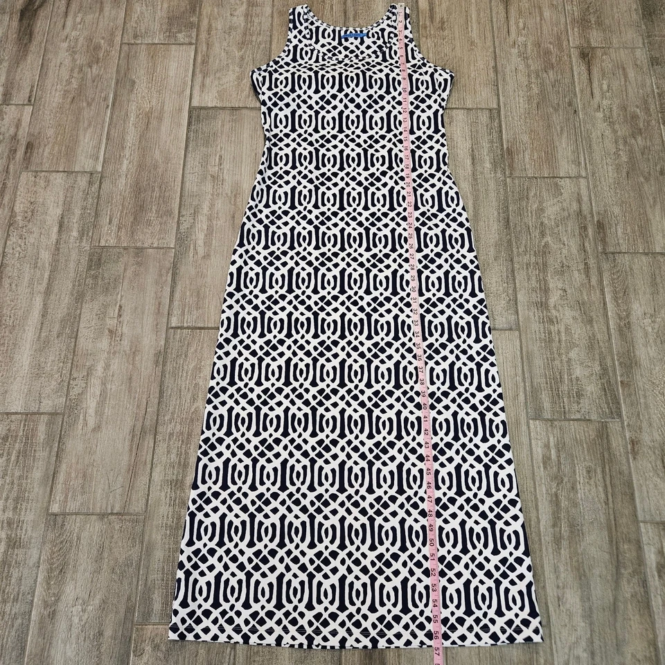 Vestido maxi J. McLaughlin Charlotte estampa geométrica azul feminino L Resort costeiro - Imagem 4 de 4