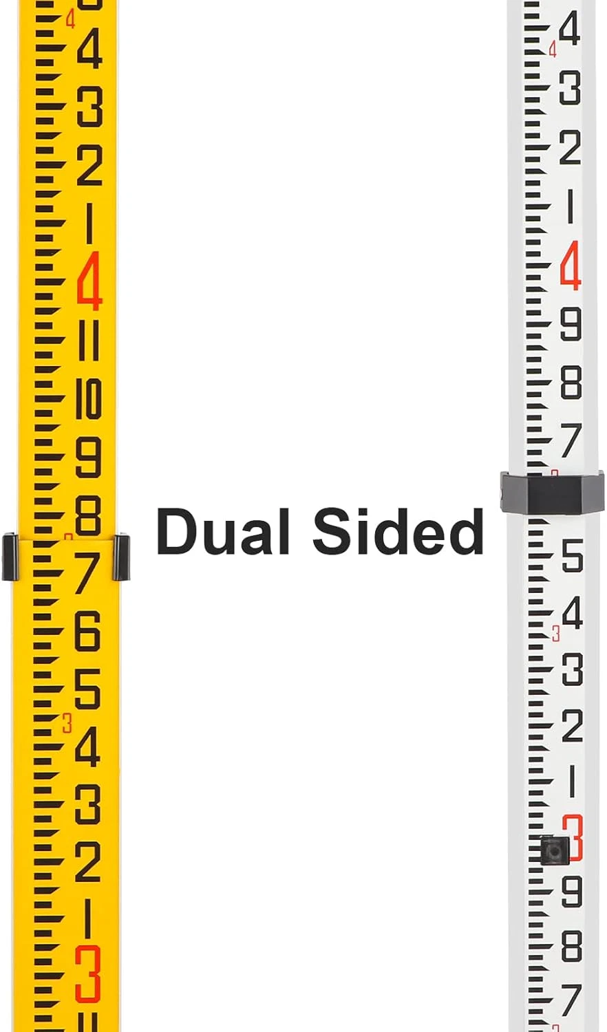 16-Foot Aluminum Grade Rod - 8Ths, 5 Sections Dual Sided Telescoping Leveling Ro image 2