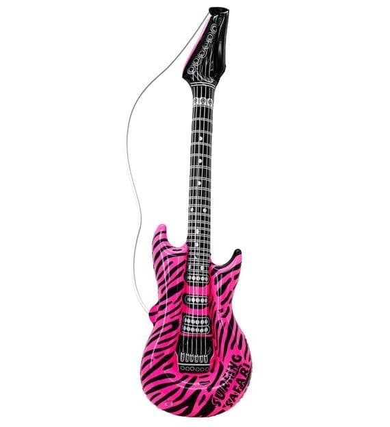 Inflatable Pink Zebra Guitar Fancy Dress Party Rock Prop