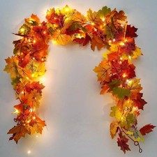 Leaf Garland - Artificial Autumn Wreath for Halloween Decoration - 200CM