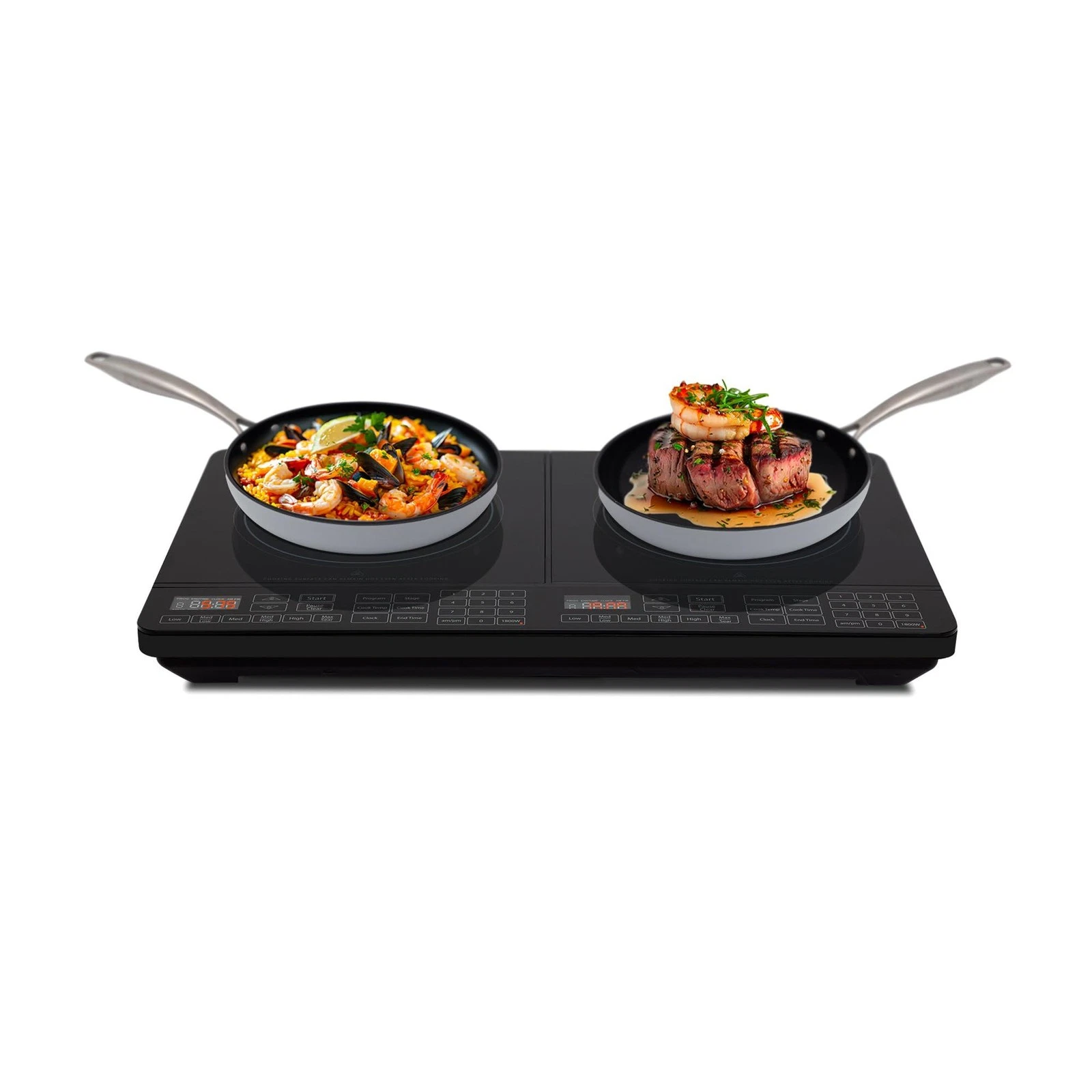 Nuwave Double Cooktop Induction Countertop Burner, Portable, 900 & 1800W, 100°F