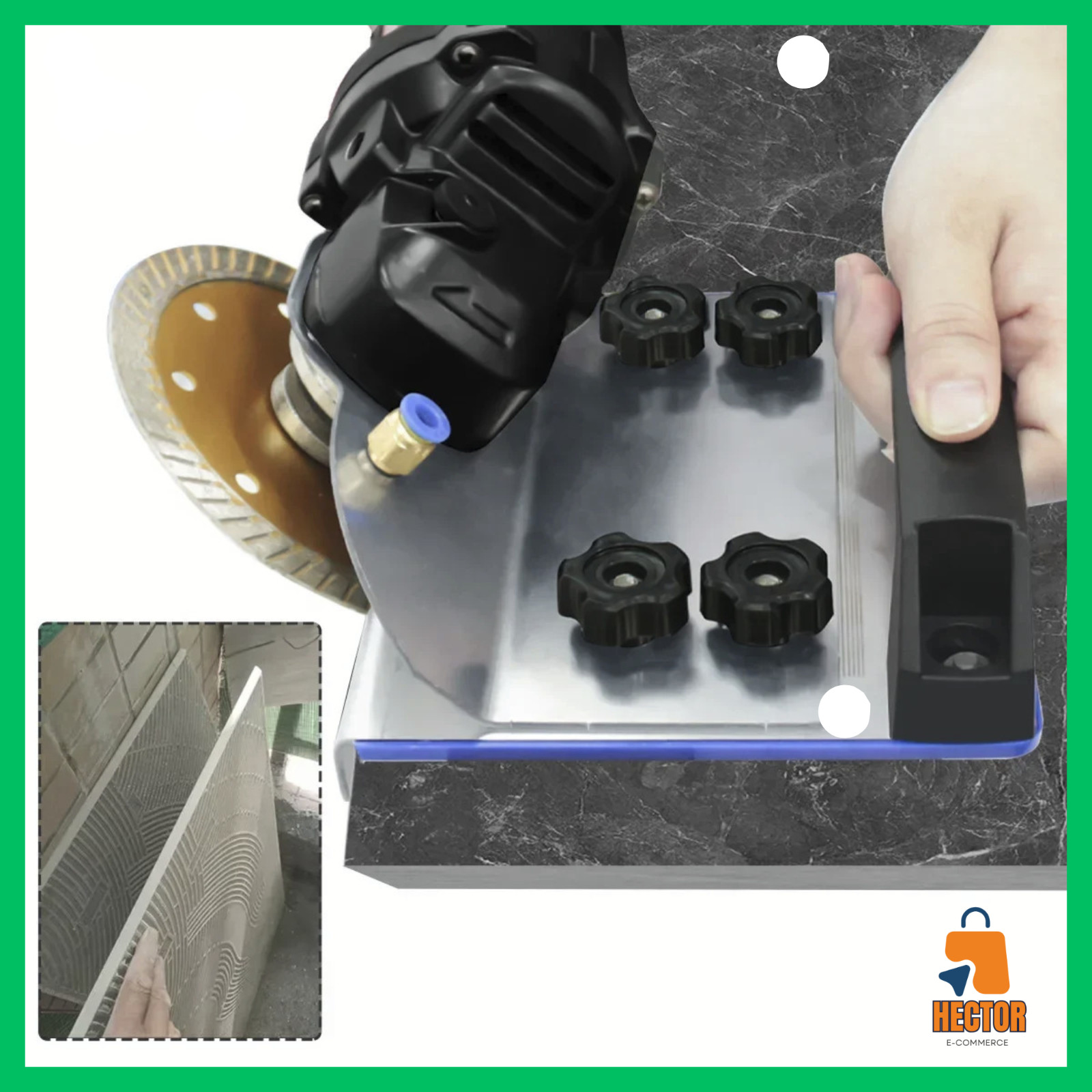 Guide chanfrein 45° carrelage pour meuleuse d'angle lors de rénovation de salle de bain
