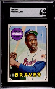 1969 Topps #100 HANK AARON HOF Atlanta Braves SGC 6 EX-NM NICE