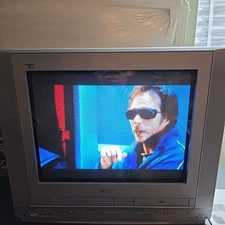Vintage Panasonic 27" Color CRT Retro Gaming TV PV-DF205 VHS & DVD Great Shape! 
