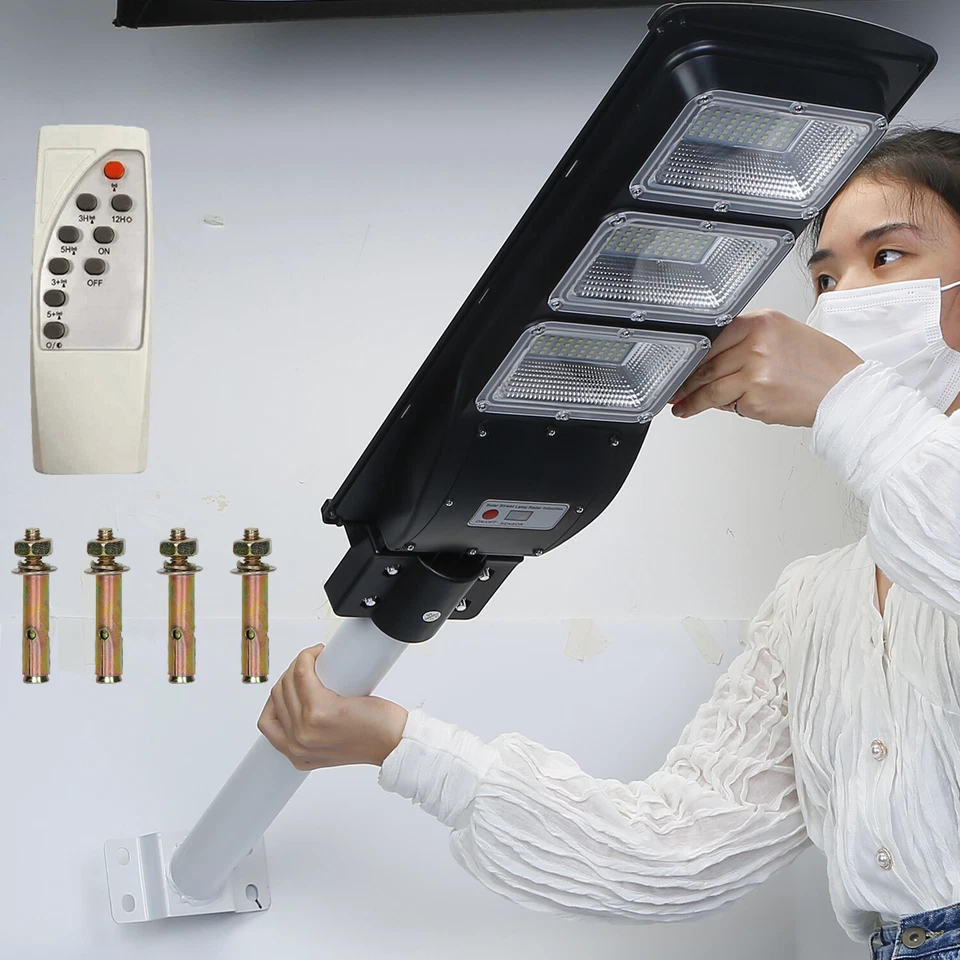 2 Packs Commercial Solar Wall Street Lights 9000LM 180pcs LED Light Dusk to Dawn - Image 2 of 4