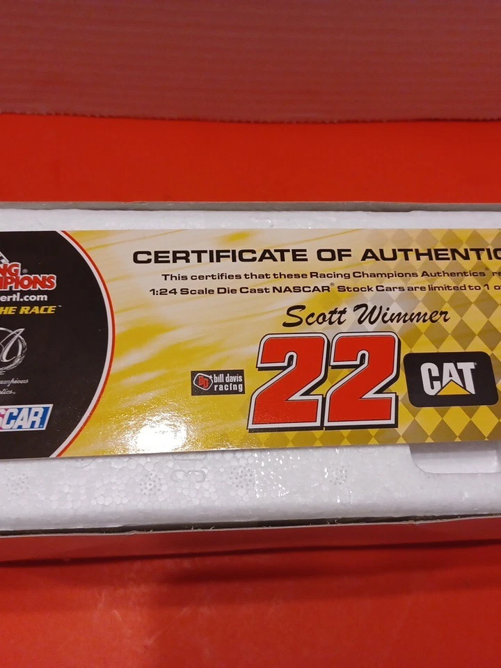 Scott Wimmer Racing Champions Authentics 2004 1/24 CAT Diecast Nascar NUEVO Foto 3 de 4