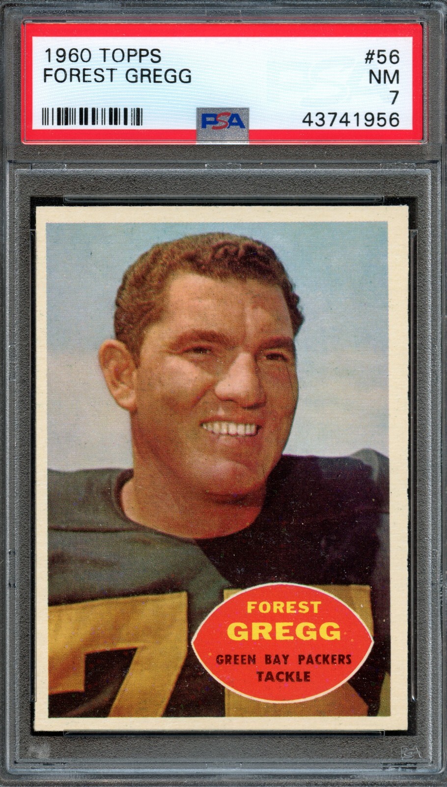 FB - 1960 Topps - #56 - Forest Gregg - PSA 7 - NM