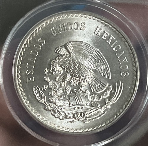MEXICO 1947 5 PESOS SILVER ANACS MS 64 CUAUHTEMOC HIGH GRADE DG2 - Picture 3 of 6