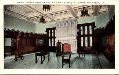 Cardinal Gibbons Reception Hall Catholic University American Washington Postcard
