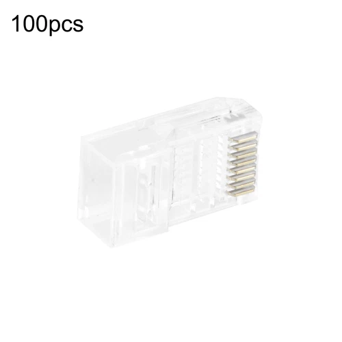 100PCS RJ45 Network Modular Plug 8P8C CAT5e Cable Connector End Pass Through d