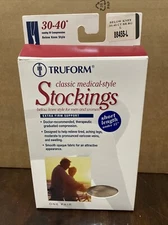 Truform 8845 Classic Medical-Style Stockings Closed Toe 30-40 mmHg Large Beige