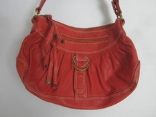 Ted Baker Womens Red Pebbled Leather Shoulder Bag Purse Pleated Valentines Day