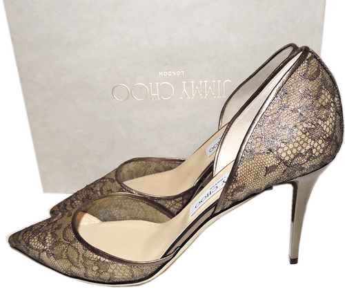 Jimmy Choo D'orsay 85Mm Pumps Laces Pointy Toe Addison Sz 39.5  Heels Shoes - Picture 4 of 7