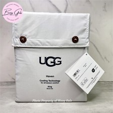 UGG Haven KING Sheet Set STONE All Season Cooling Tech Wicking Light Gray NEW