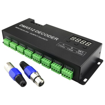 DMX512 Decoder 24 channel with Digital Display DC5V-24V RGB LED strip controller