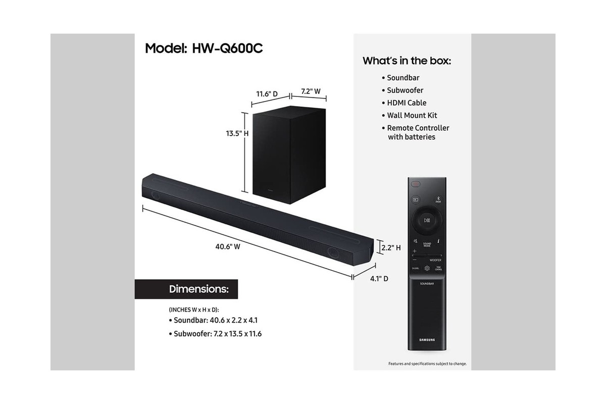 SAMSUNG HW-Q600C Soundbar w/Dolby Audio, Q-Symphony