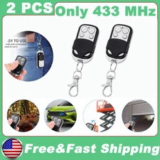 2X Universal Electric Cloning Remote Control Key Fob 433MHz For Gate Garage Door