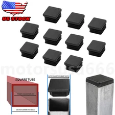 10pcs 1" inch Square Tube Hole Plug Plastic End Cap 1x1 Tubing Glide Tips Insert