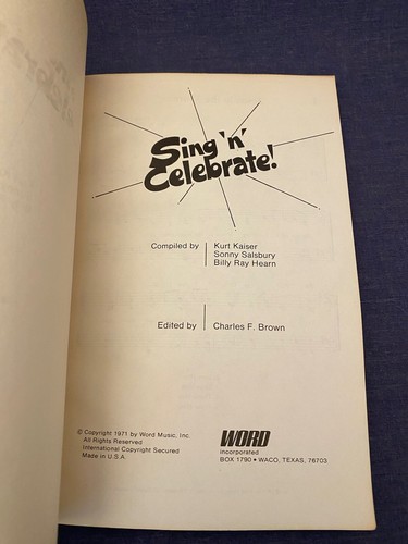 1971 Sing N Celebrate WORD Publishing Vintage Christian Music Book Songs Hymn PB - Picture 5 of 9