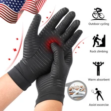 Full Finger Copper Arthritis Compression Gloves Hand Support Joint Pain Relief 