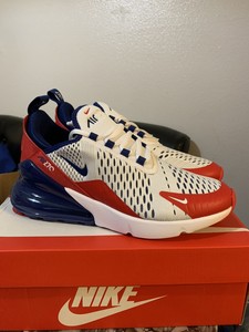 Nike Air Max 270 grade-school Sapatos Branco/Vermelho/Azul CW5855-100  Jovens tamanho 6/Mulheres 7.5 | eBay
