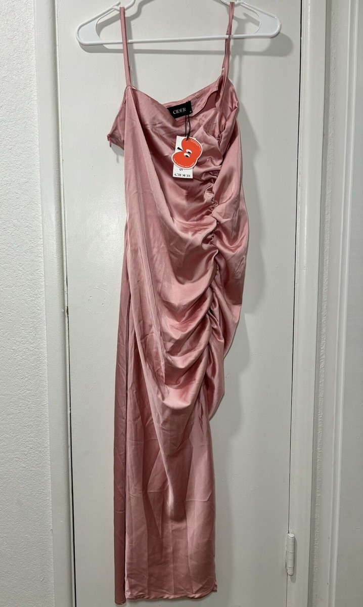 cider pink satin dress Buy Cider Pink Satin Cowl Neck Ruched Butterfly Mini Dress (S) Online