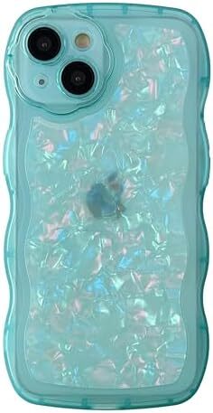 Marco de Onda Rizada Brillante Brillante Patrón de Concha Brillante Transparente Suave Compatible con