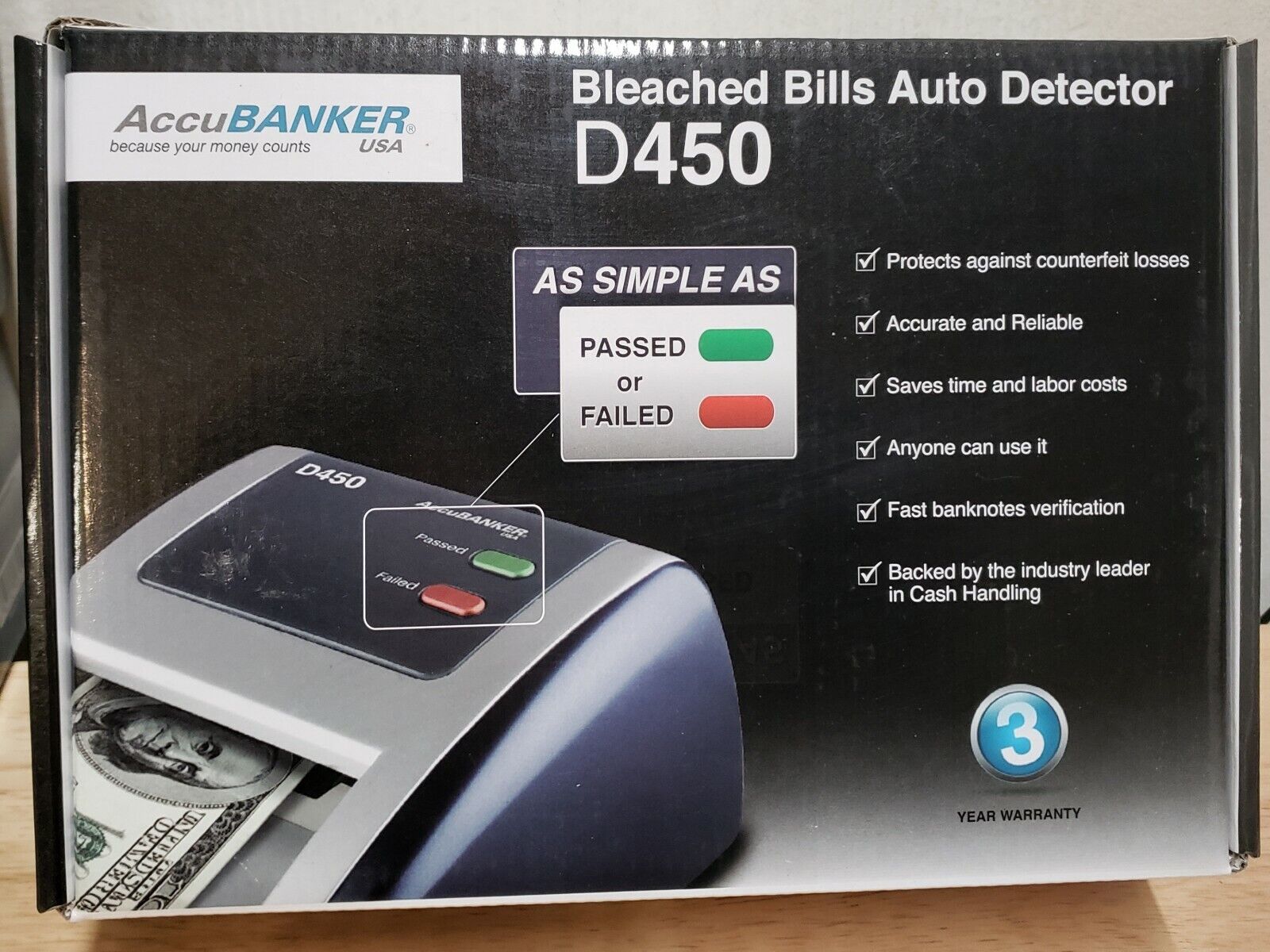AccuBanker D450 Counterfeit Bill Bleached Outlet Luxury goods SALE RED Detector