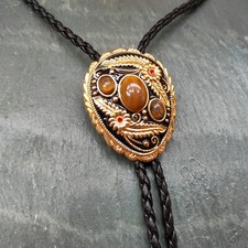 3 Tigers Eye Stone Men Bolo Tie Wedding Necklace Western Cowboy Necktie