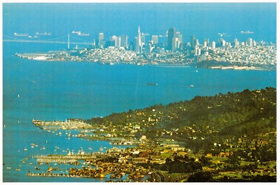 Sausalito California Foreground from the Top of Mt Tamalpais 6x4 Postcard CP401