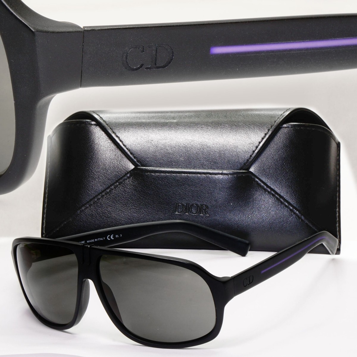 Dior Sunglasses 2014 Vintage Pilot Square Black Tie 131S WRDNR