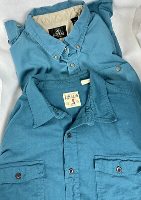 2 LONG SLEEVED REDHEAD MEN'S SHIRTS 1 AQUA 1 POCKET 2XL & 1 AQUA 2 POCKET 2XLT